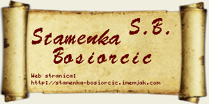 Stamenka Bosiorčić vizit kartica
